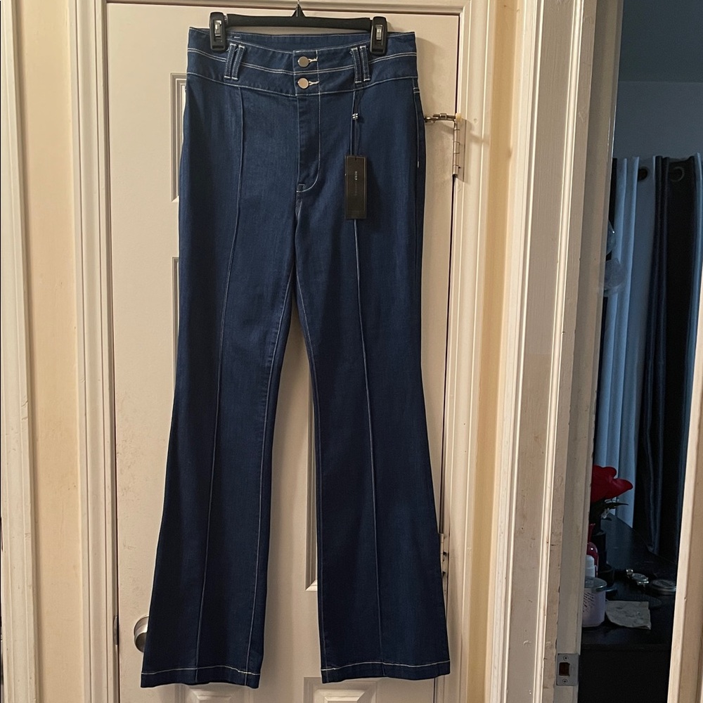 BCBGMaxAzria Dark Blue Flare Jeans